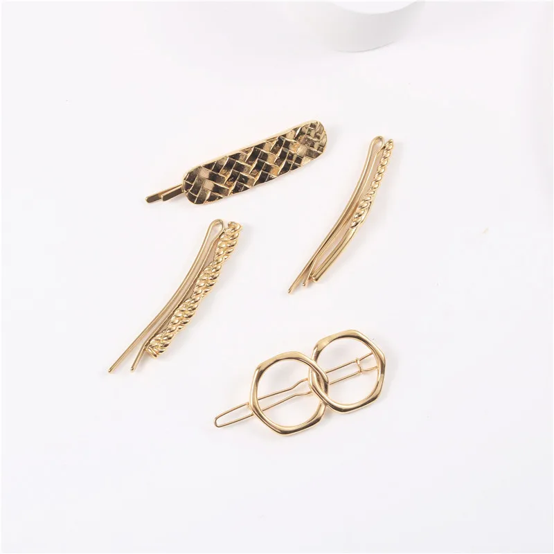 

Hair Clip Twisted Goldplatend 18 Headwear Girl Stainless Steel Hair Clips, Gold