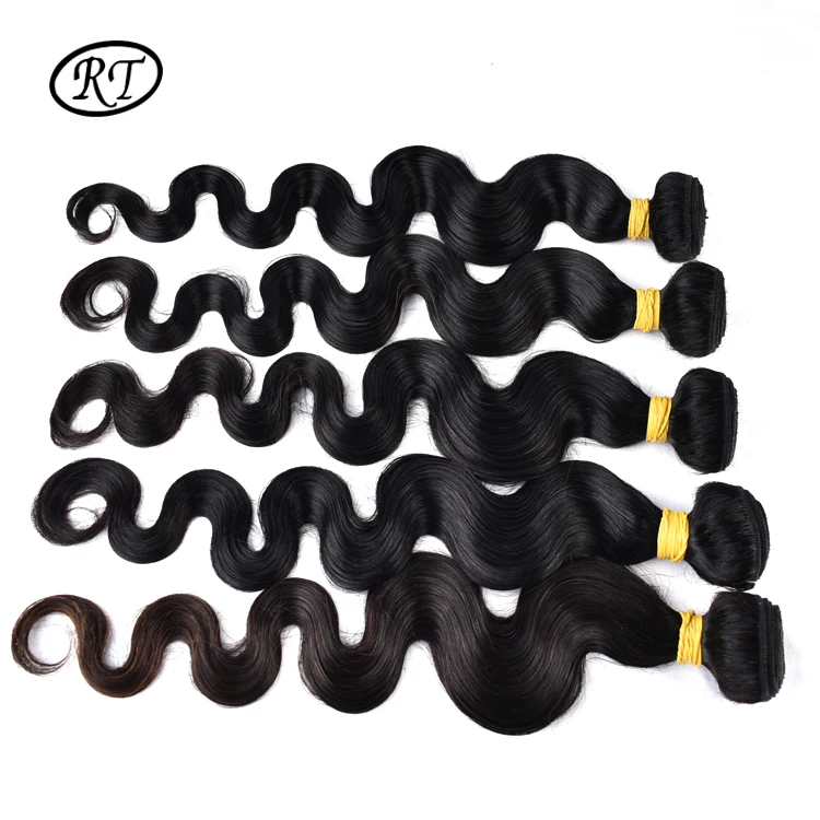 Wholesale virgin hair bundles body wave human hair extension 1b color