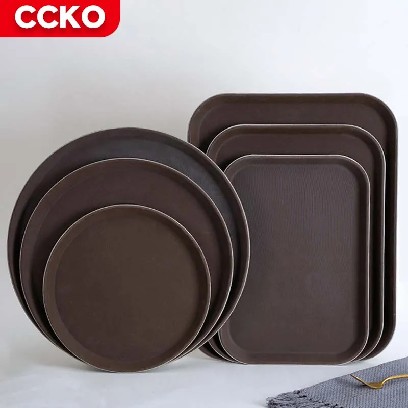 

35 40 46cm Round Rectangle Plastic Service Tray Set Fast Food Service Tray For Restaurant Hotel Canteen Cafe Breakfast Cafeteria