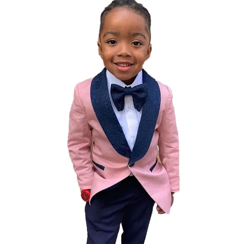 

BB014 Custom Made Pink Boys Jacket Pant Suits 2 Pieces Set Tuxedos Groom Wedding Suits For Children Kids Dinner Party Tuxedo, Per the request