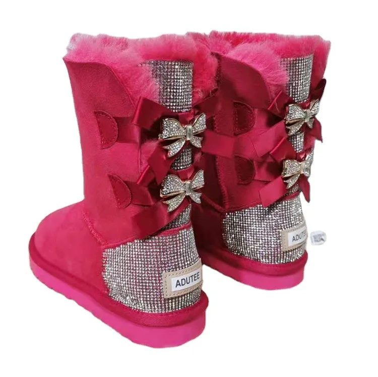 

Women snow boots real Midi Sheepskin Fur Snow Boots