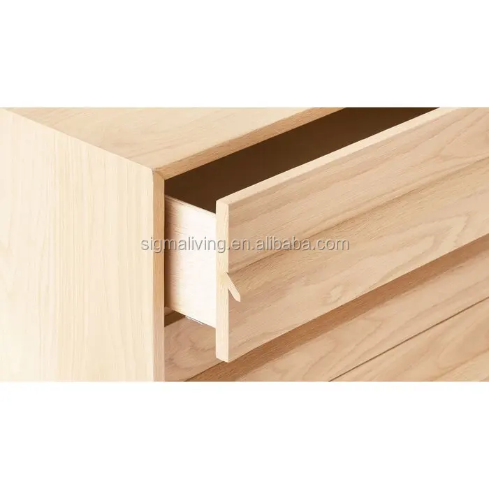 Indoor furniture Living room bedroom traditional trestle base and wood frame 6 Drawer Double Dresser