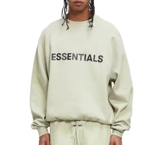 

Correct version of FEAR OF GOD chest ESSENTIALS clothing matcha green plus velvet round neck essentials sweater