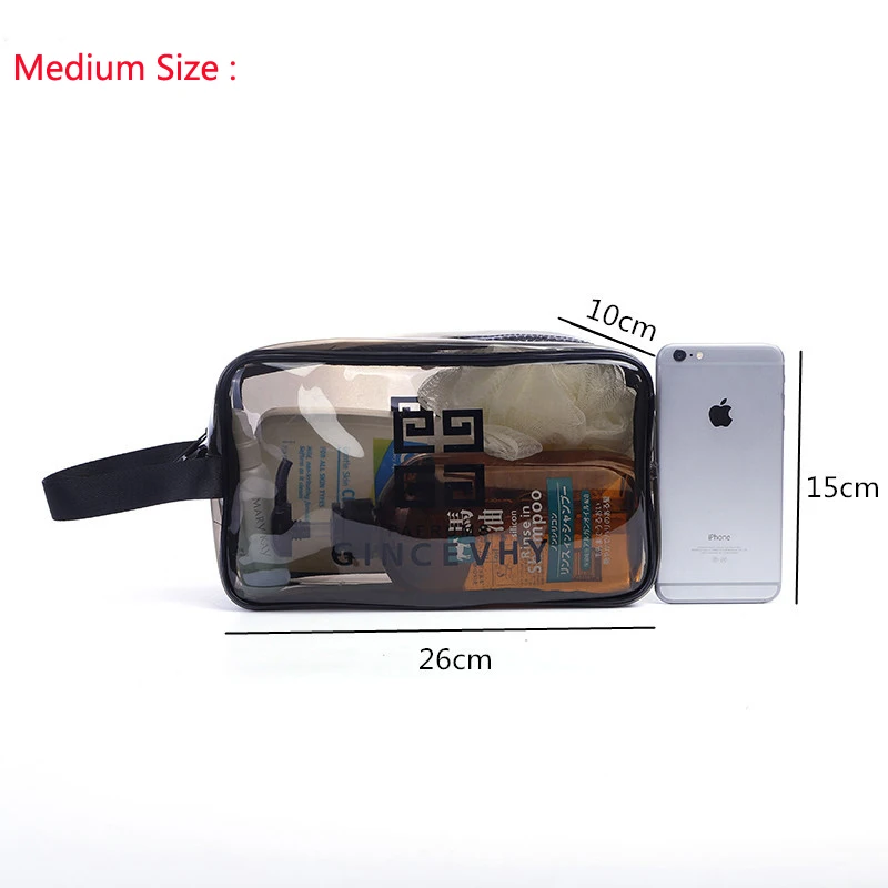 

Customized Cosmetics Zipper Pouches Transparent PVC Wash Gargle Bags