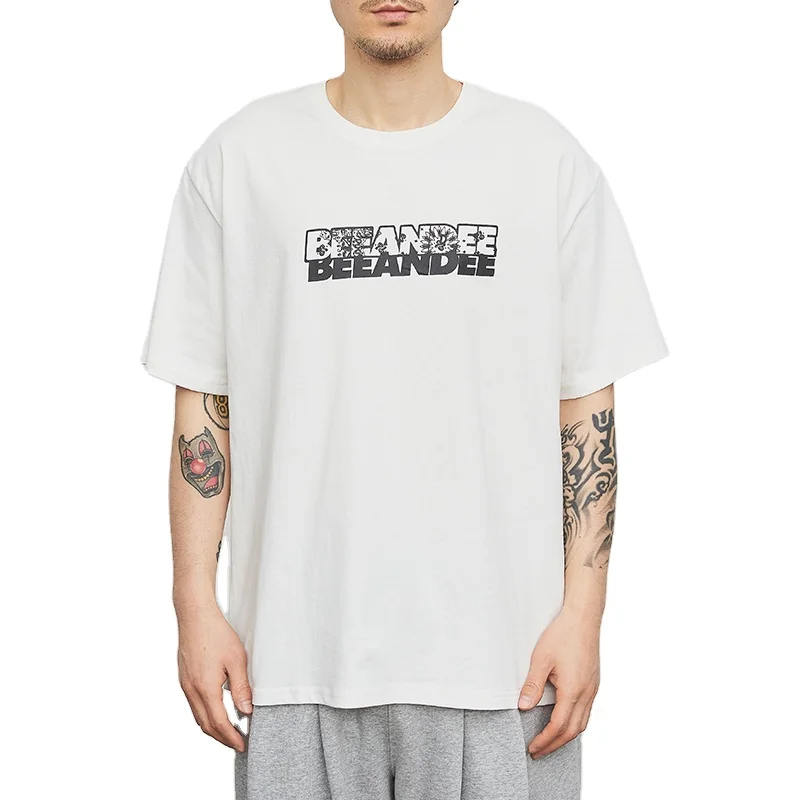 

Fashion summer hot sale cottton short sleeve top casual loose t shirt men printed, Customized color