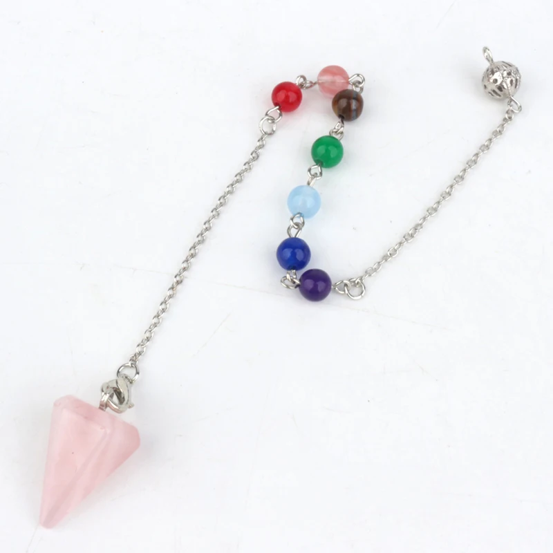 

High Quality all kinds natural crystal 1inch rose quartz pendulum for healing