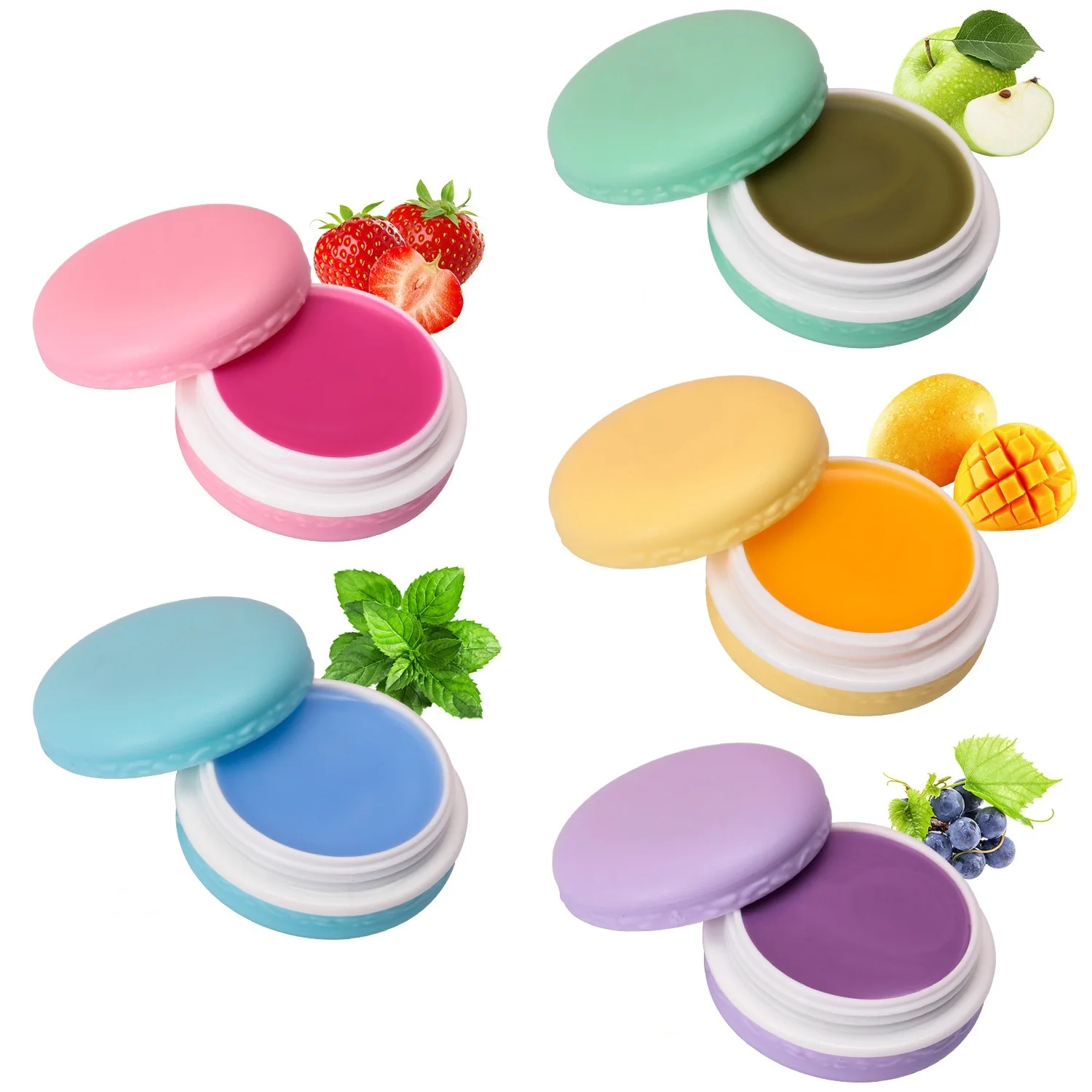 

Wholesale Custom Logo Moisturizing Organic Customized Chapstick Natural Fruit Flavor Macaron Color Lip Balm