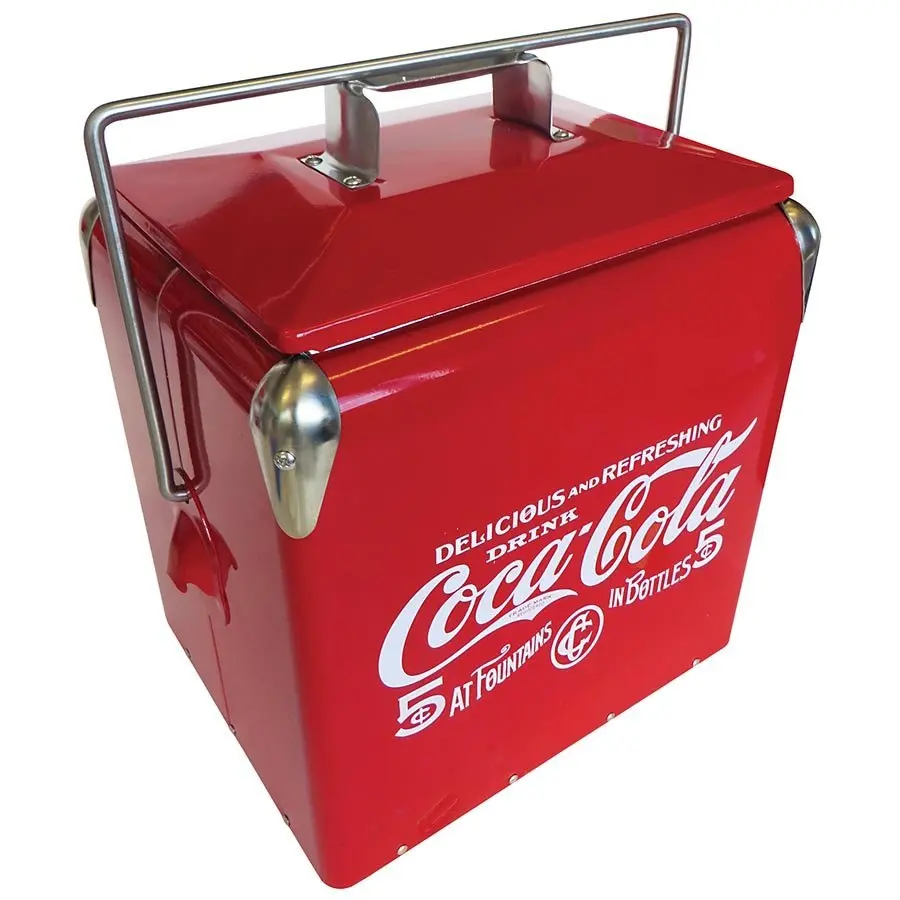

little brown chest vintage metal cooler for drinks, Solid color or customized
