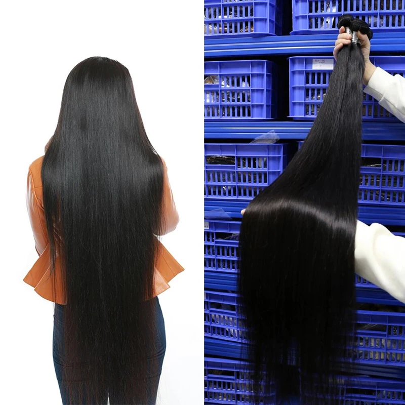 

30 Inch 34 Inch 36 Inch 40 Inch Single Donor Raw Virgin Human Hair Dropshipping Sew In Silky Bone Straight Hair Weft Extension