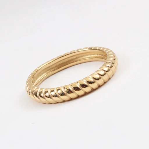 

Fashion Stainless Steel Jewelry 18K Gold Baguette 2021Designer's Masterpiece Twist Hot Rings