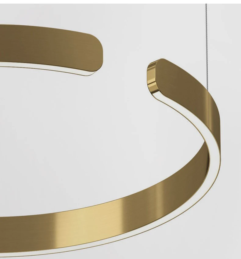 Modern living room chandelier Nordic semicircle circle creative bedroom dining room stainless steel light luxury lamps