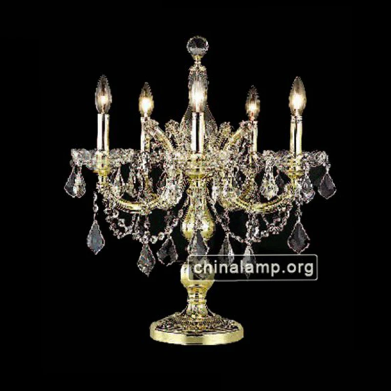 5 Lights Crystal Candle Candelabra Table Lamps