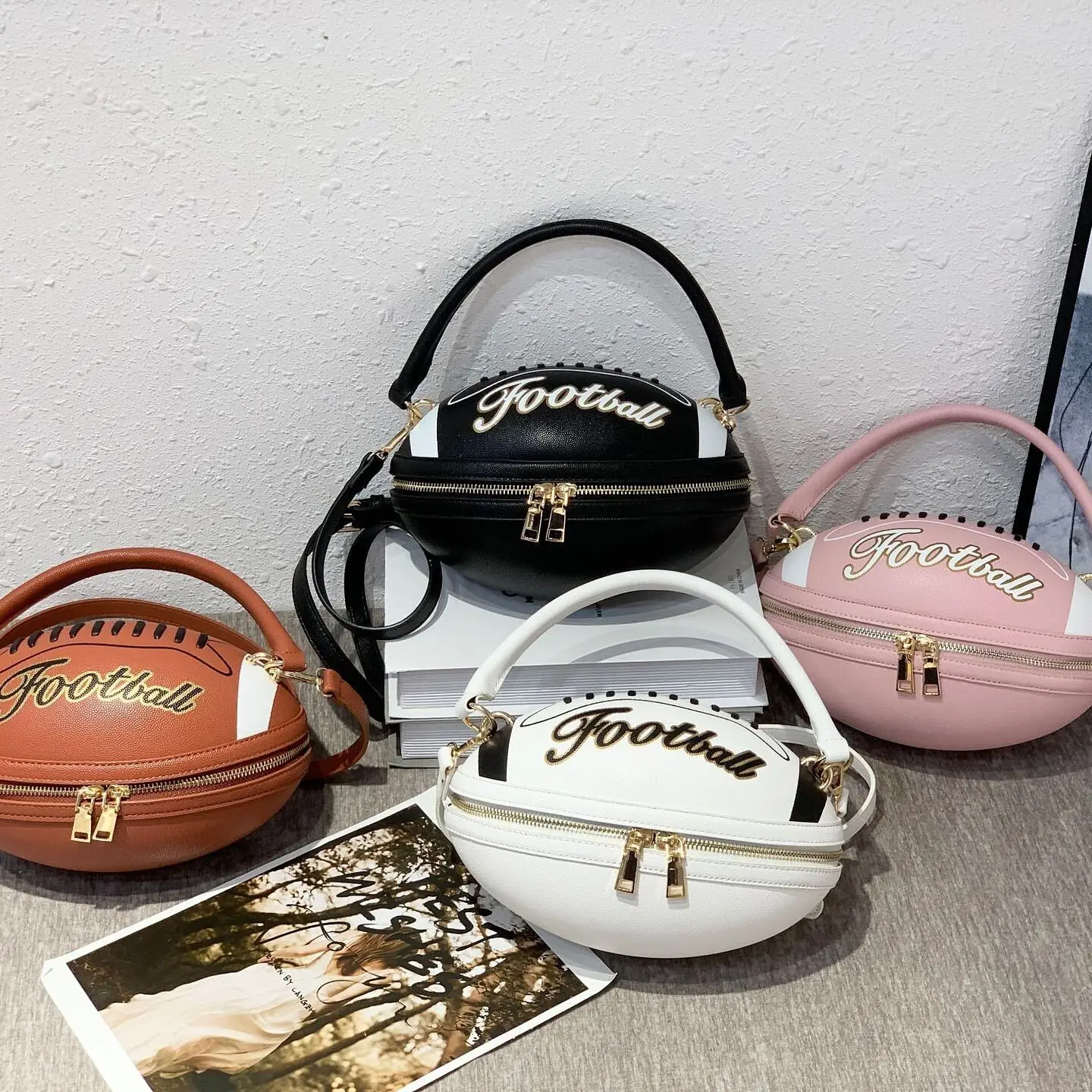 

2021 Xianjian Unique football shaped clutch bag purse cross body bags european american handbag purse (XJHB1113)