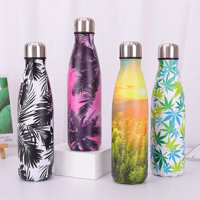 

Double Wall Vacuum Flask Insulated Stainless Steel Sport Cola Shaped Water Bottle 500ml 750ml 1000ml, Customized color