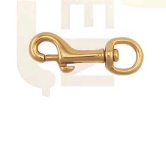 

3/8" solid brass Italian Bronze bolt snaps with round eye snap hooks