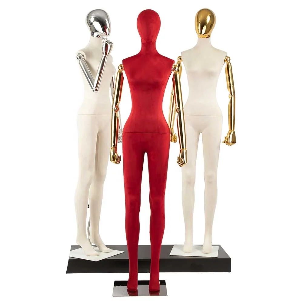 

New style full body women mannequin gold mannequin head, White