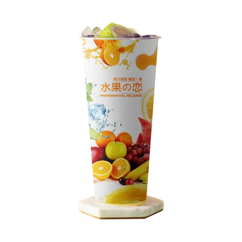 
IML Printing Logo 700ML 22oz Disposable Hot Drink PP Plastic Cup with Lids 