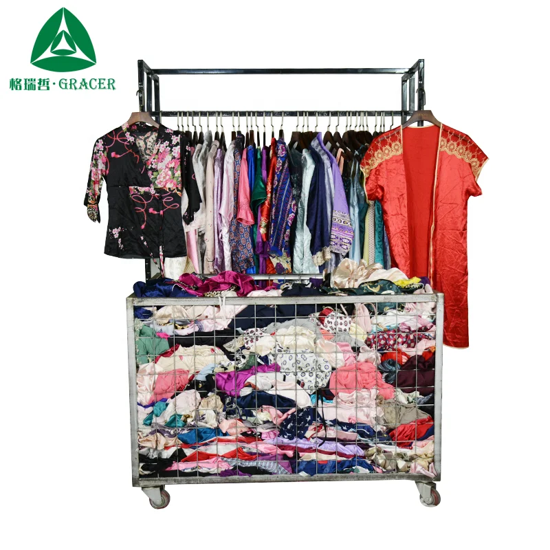 

2020 Silk Pajama Set Cotton Sleepwear Nightgown Used Clothing Second Hand Clothes, Mixed colors