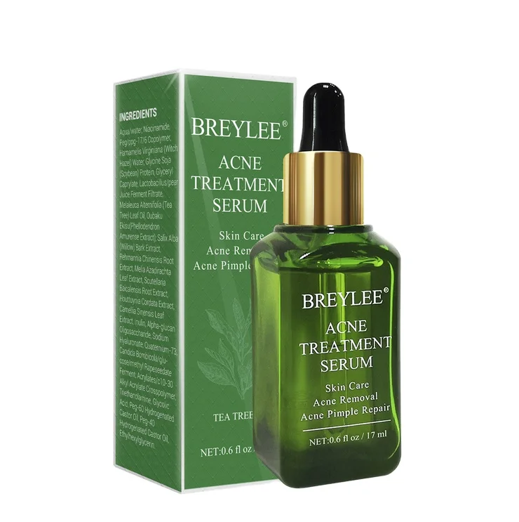 

BREYLEE 17ml Tea Tree Acne Treatment Serum Acne Removal Oil Control Shrink Pores Skin Care Acne Pimple Repair Liquid Face Serum