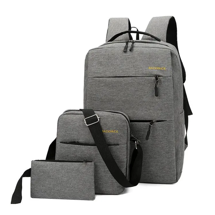 

3 Pieces School Travelling Laptop Backpack Set with USB Charging Port, 4colors