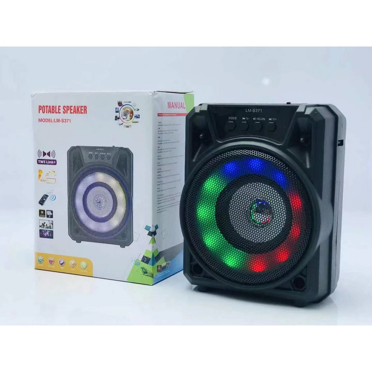 

LM-S371 New Arrival Parlantes KIMISO 3 Inch Speaker Small Plastic Speaker With Colorful Lights