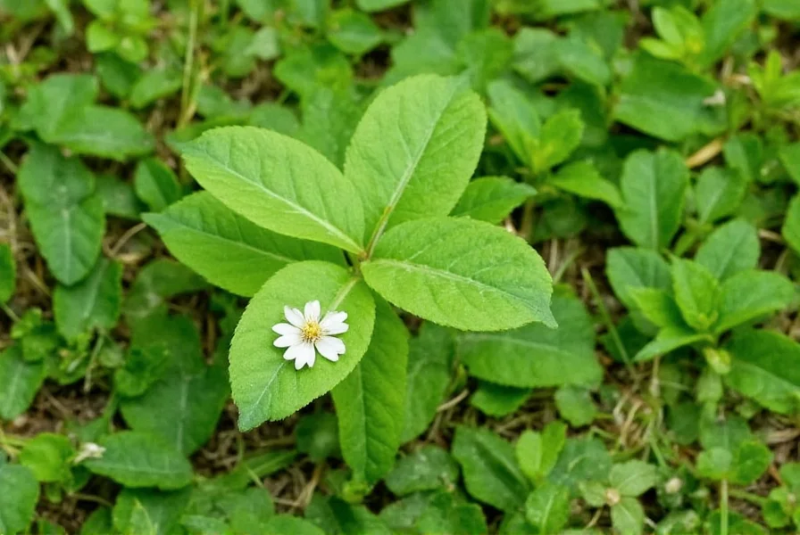 Close-up identification guide showing white clover leaves, flowers, and growth pattern