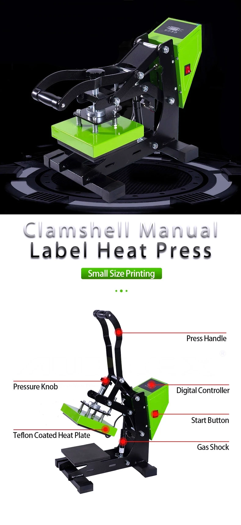 Label Sublimation Machine Mini Size T-shirt Logo Sublimation Printing Machine Manual Label Heat ...