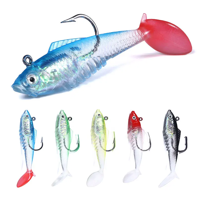 11.5g 19.8g  Lead Head Fishing Lures T-tail Lures Fishing Luminous Fishing Lures Soft