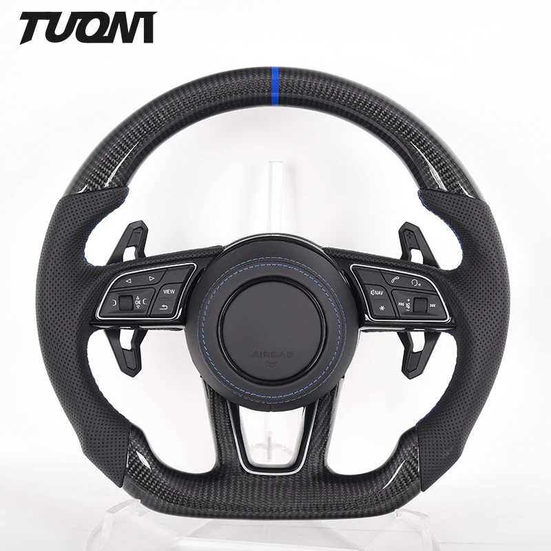 

Custom Leather Carbon Fiber Steering Wheel For Aud-i B9 B8 C7 C8 A4 A6 A7 R8 TT Racing Wheel Convertible, Customized color