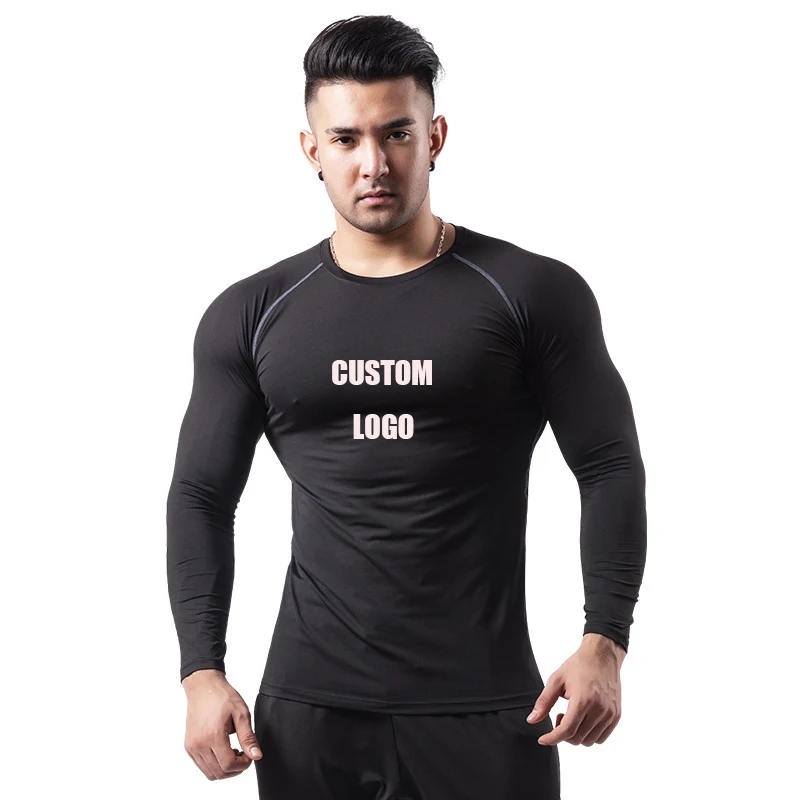 

Free shipping Summer 100%polyester Quick Drying Workout Men T Shirt Long Sleeve Moisture Wicking T Shirt Sport Men Clothing, Customized color