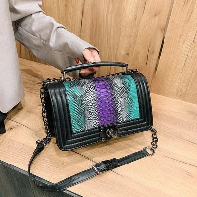 

2021 Fashion Small Popular Design Snake Skin Women Shoulder Hand Bags Lady Handbags