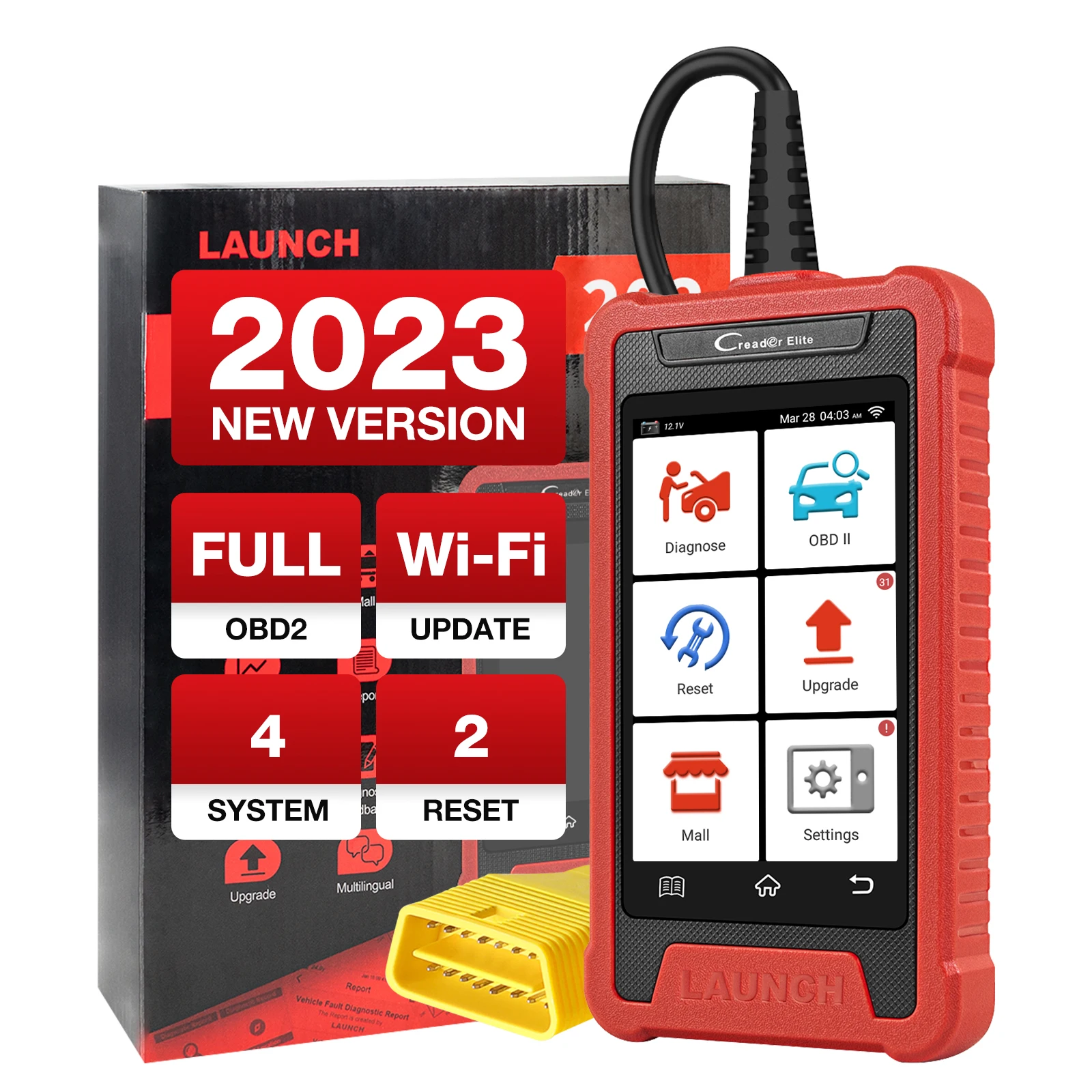 

Launch CRE202 Elite ABS Bleeding Scan Tool Auto OBD2 Scanner 12V Gasoline Car Diagnostic Machine Battery Test Live Data Graph