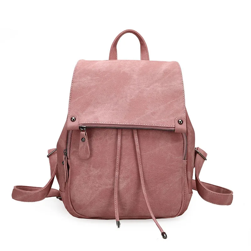 

College Wind Backpack Shoulder Bag PU Leather Women's Bag Fashion Ladies Backpack Mochila Escolar School Bags For Teenagers