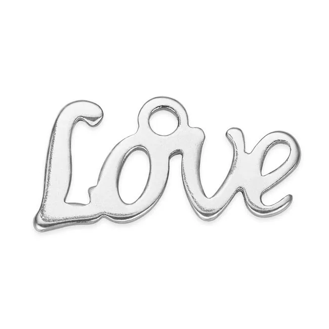 

S830 Wholesale Mini Stainless Steel Small Love letter charm pendant, Stainless steel colour