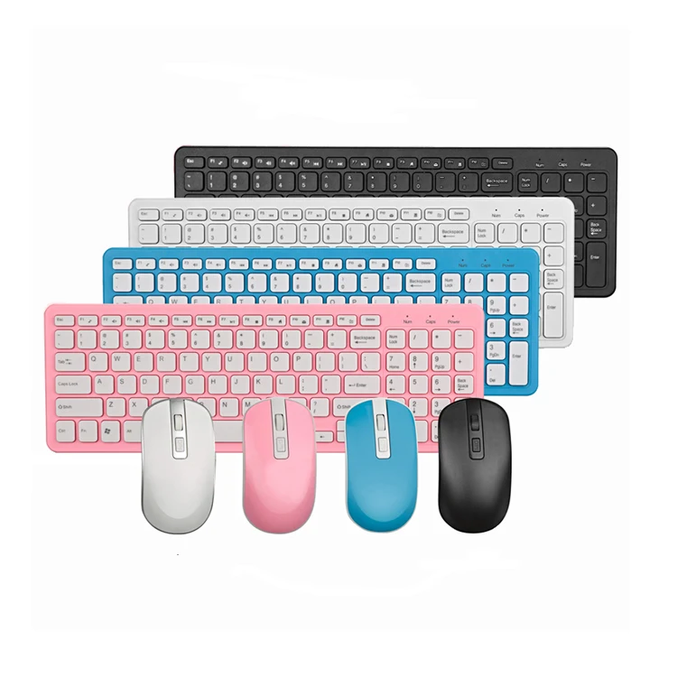 

promotion smooth exquisite keyboard Office Gift Wireless keyboard and mouse combo For Desktop gift set, Blue/black/white/pink