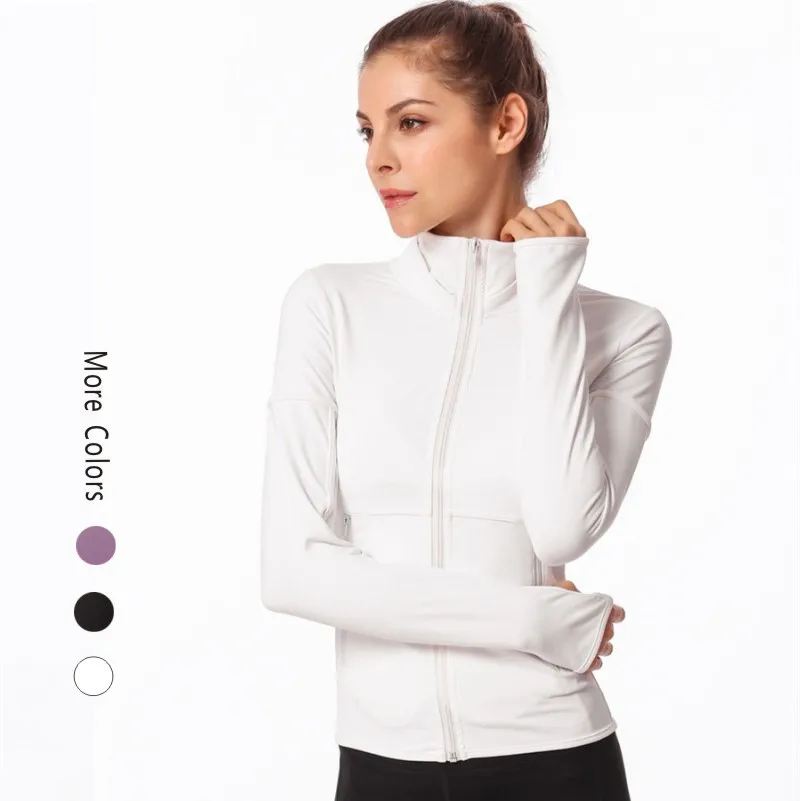

Autumn And Winter Zipper Fitness Slim Yoga Tops Running Sports Shirts Long Sleeve Jacket Women