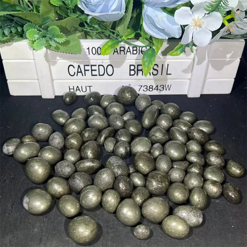 Wholesale Natural Gemstone Polished Healing Crystals Pyrite Tumble for Feng Shui Healing