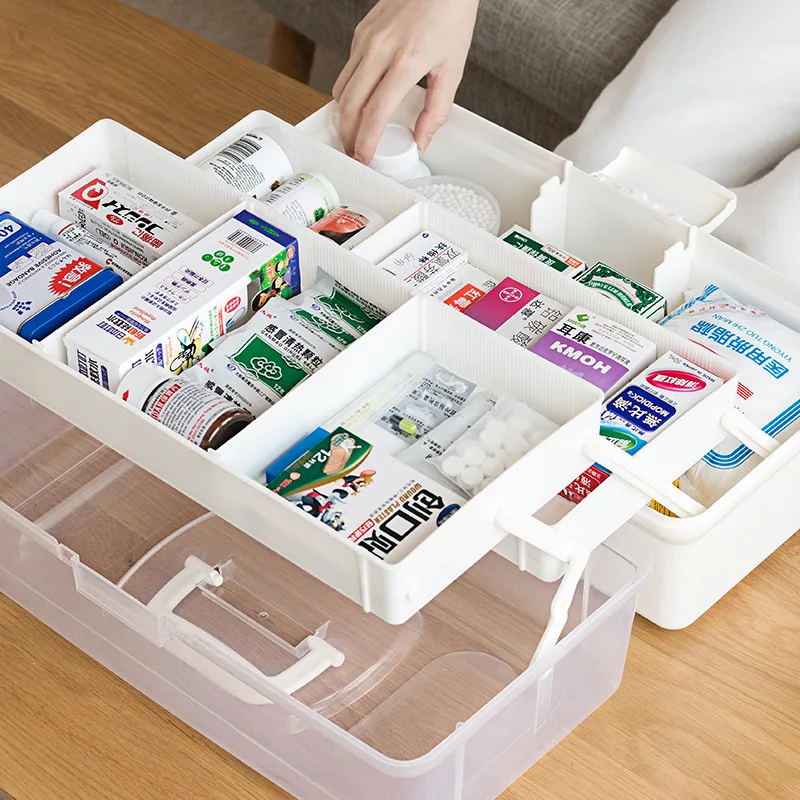 wholesale Portable household medical products Plastic First Aid Box plastic case -Empty Emergency medicine box