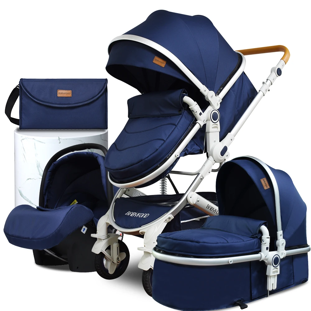 

Luxury Baby Stroller 4 in 1 High Landscape Children Pram Travel Baby Carriage Fold Prams for Newborn Baby
