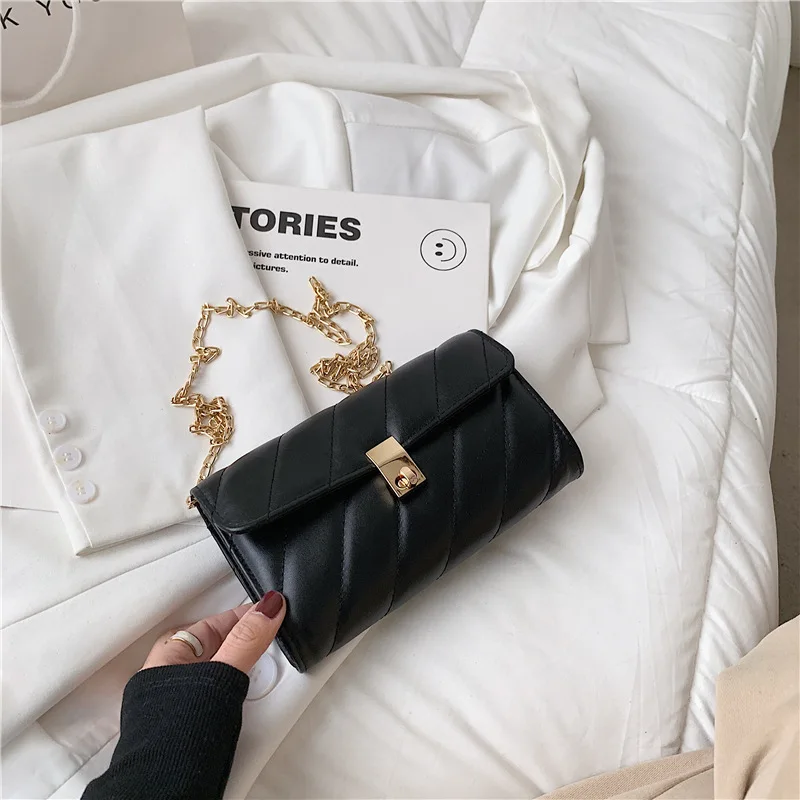 

Popular Small Female Crossbody Bag New Trendy Shoulder Bags French Texture Retro Purses And Handbags Chain Women Hand Bag, White, yellow, green, blue, black