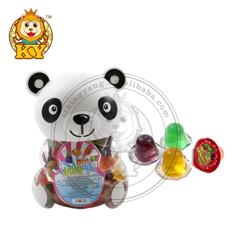 

Wholesale Jar Packing Plastic Cartoon Panda Jelly Cup Sweet Candy KY-E1067