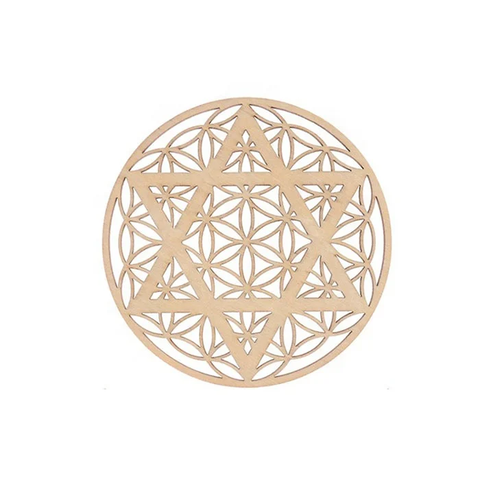 

Home Wooden Wall Decor Flower of Life Lotus Sacred Geometry Laser Cutting Wood Wall Art, Orginal or paint