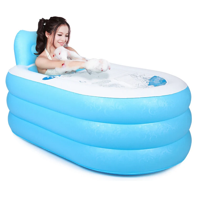 

portable floding Indoor inflatable adult bathtub, Pink/blue