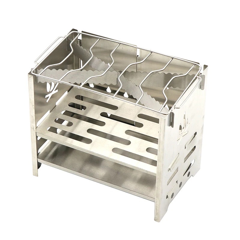 

stainless steel folding barbecue outdoor wooden stove portable barbecue mini barbecue camping hiking