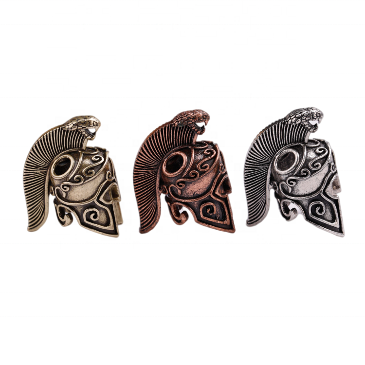 

Wholesale Unisex Fashion Accessory Antique Silver Brass Copper Zircon Spartan Helmet Beads for Jewelry Bracelet Necklace Making