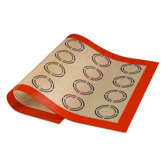 

Professional grade reusable non-stick silicone baking pastry mat, Red,black,blue