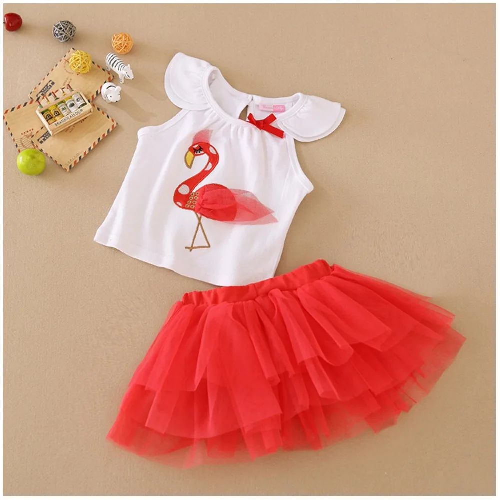 

Hot sale flamingo style baby girl two-piece set