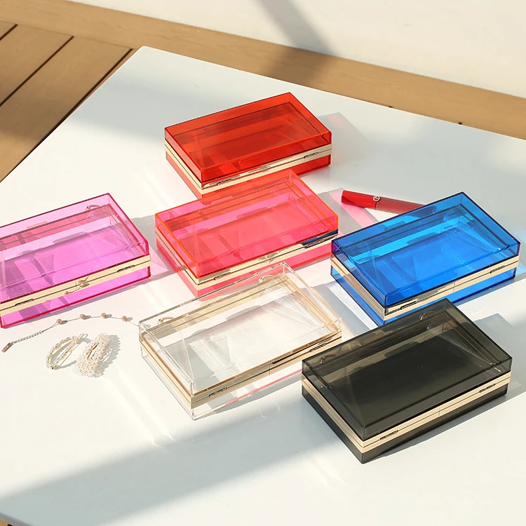 

Wholesale trendy fashion women party bag clear colorful acrylic clutch bag