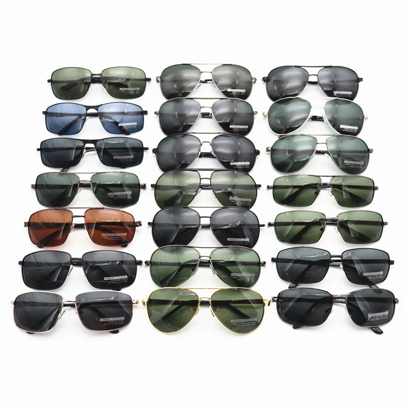 

2021 Wholesale Promotional factory price pilot mix models metal frames polarized sunglasses men, Various mix colors