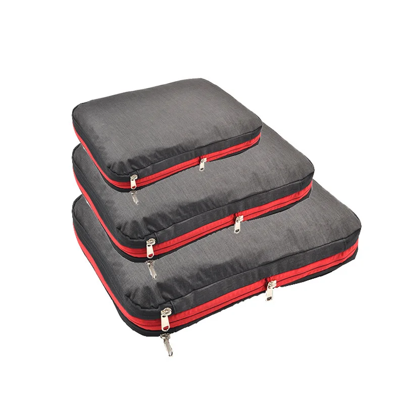 

3 Set Water Resistant Compression Portable Packing Cubes Washable Traveling Luggage Suitcase Bags Set, As picture